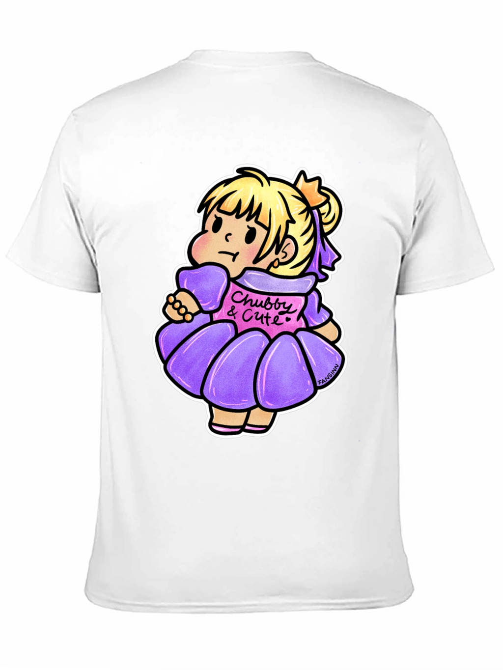 Cute Cartoon Girl Graphic Black T-Shirt