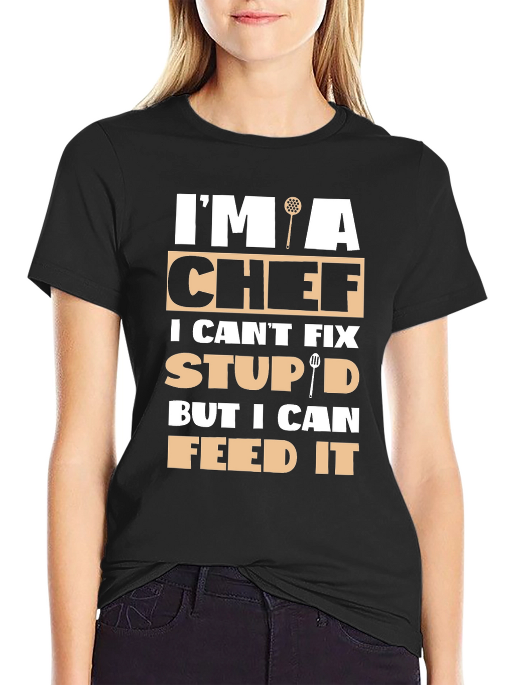 Chef Humor Graphic T-Shirt - Feed the Stupid!