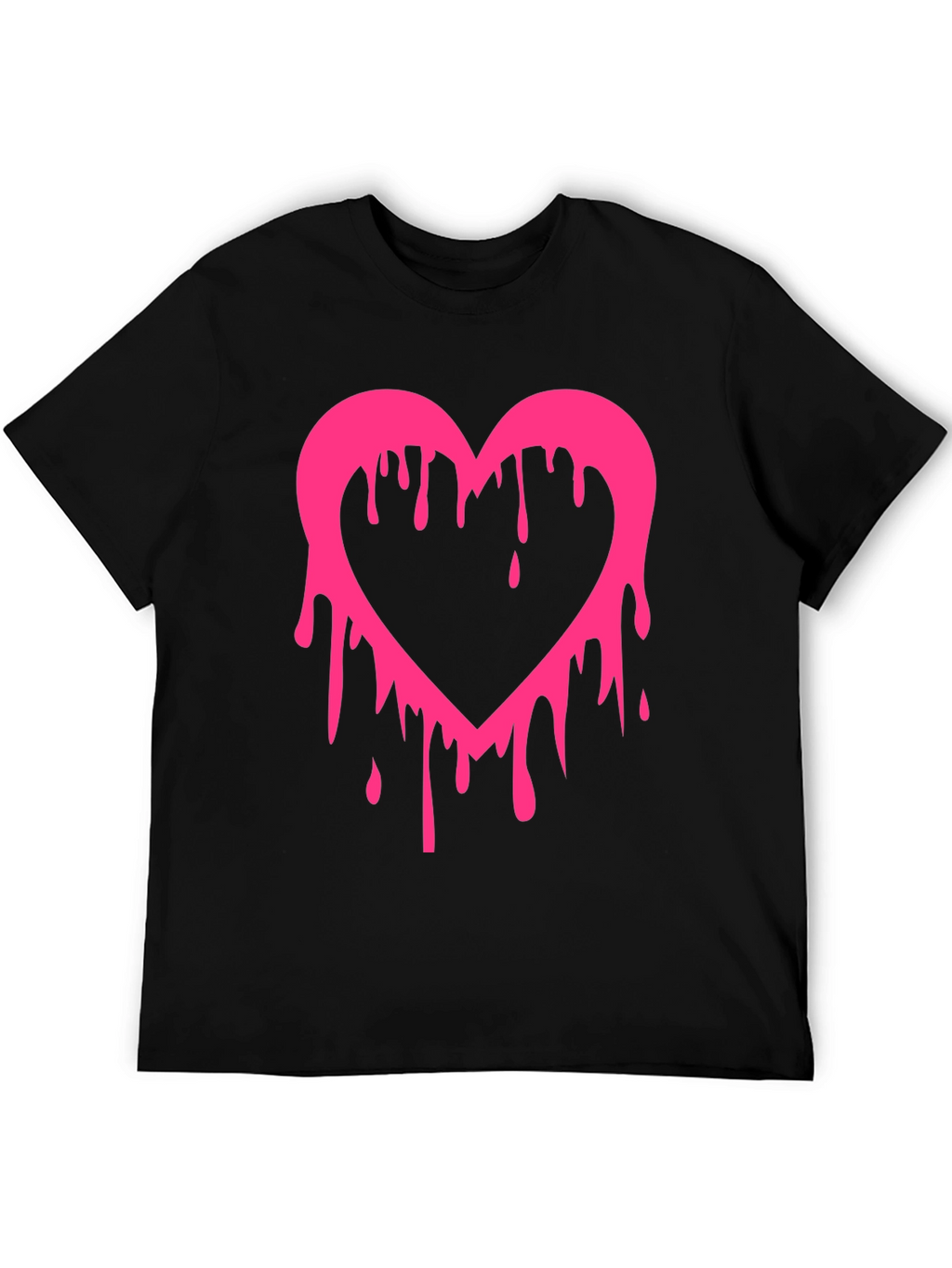 Dripping Heart Graphic Tee - Mens Black T-Shirt