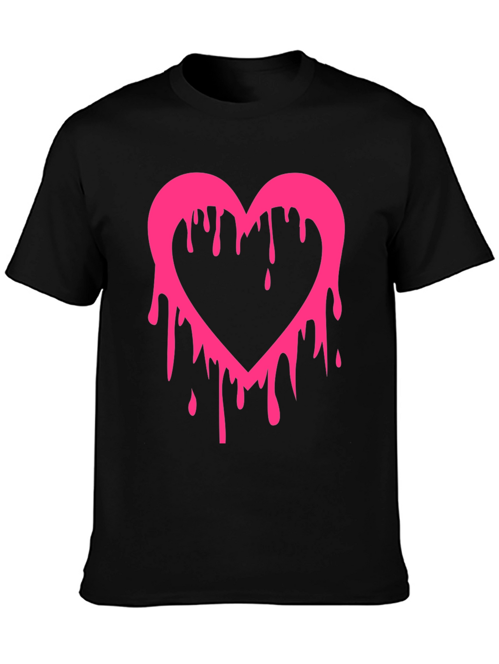 Dripping Heart Graphic Tee - Mens Black T-Shirt