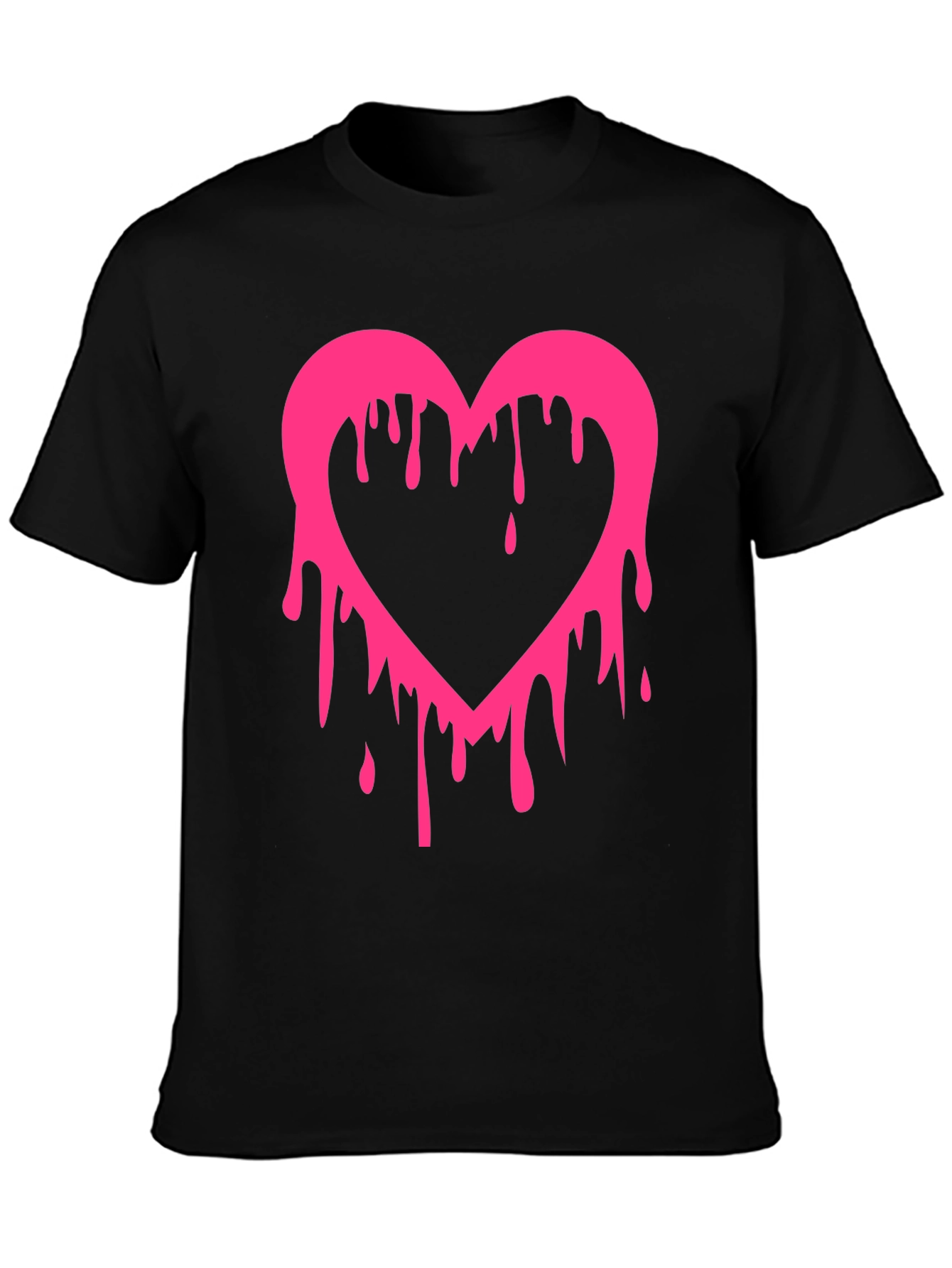 Dripping Heart Graphic Tee - Mens Black T-Shirt