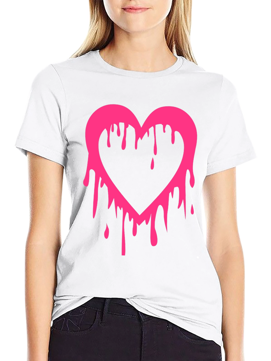 Dripping Heart Graphic Tee - Mens Black T-Shirt