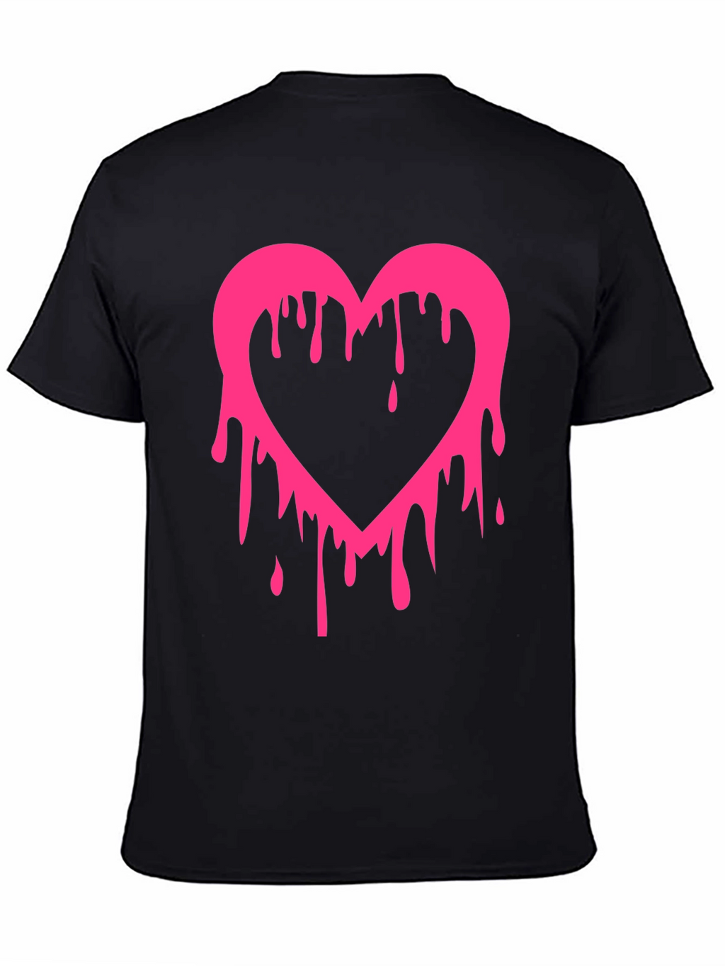 Dripping Heart Graphic Tee - Mens Black T-Shirt