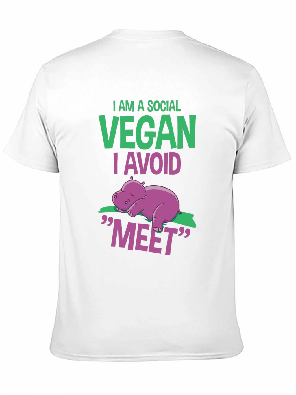 Social Vegan T-Shirt - Avoid Meet Funny Animal Tee