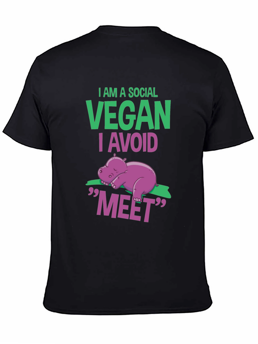 Social Vegan T-Shirt - Avoid Meet Funny Animal Tee