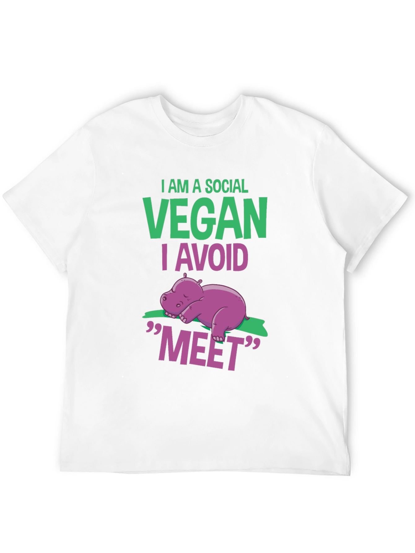 Social Vegan T-Shirt - Avoid Meet Funny Animal Tee