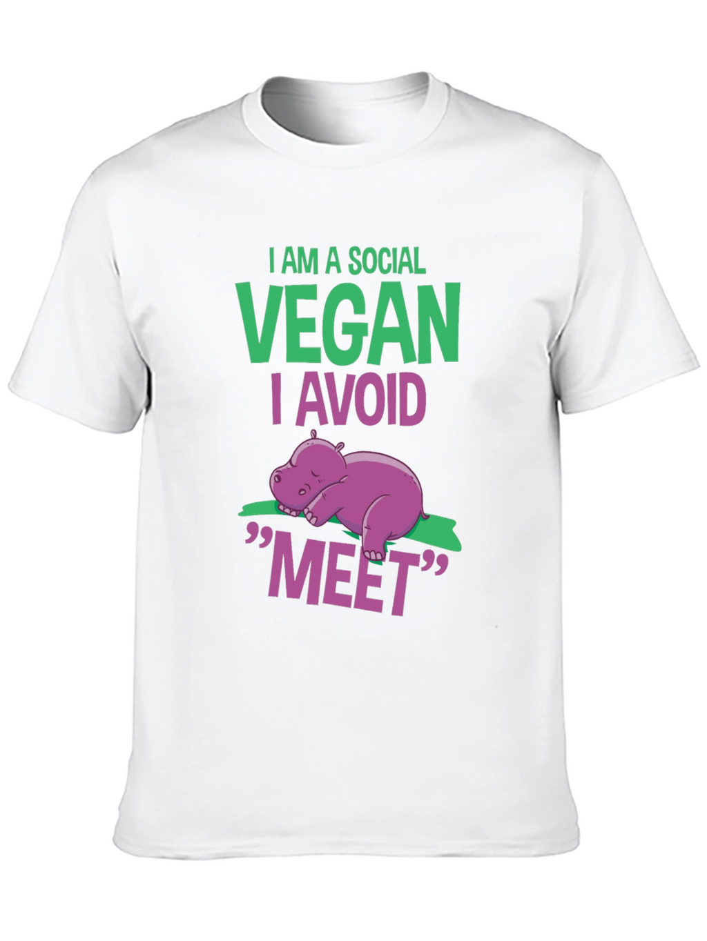 Social Vegan T-Shirt - Avoid Meet Funny Animal Tee