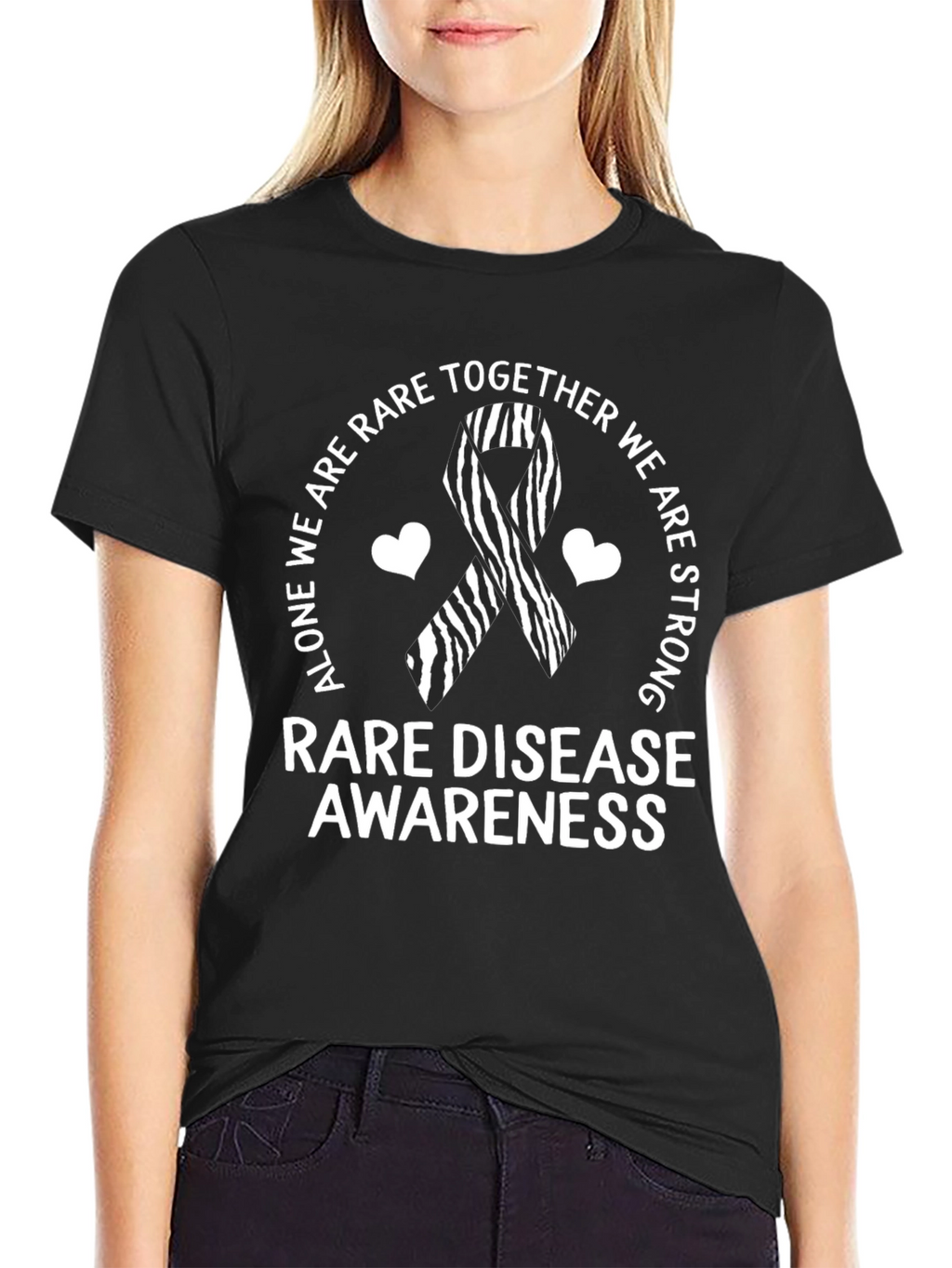 Rare Disease Awareness T-Shirt Zebra Ribbon