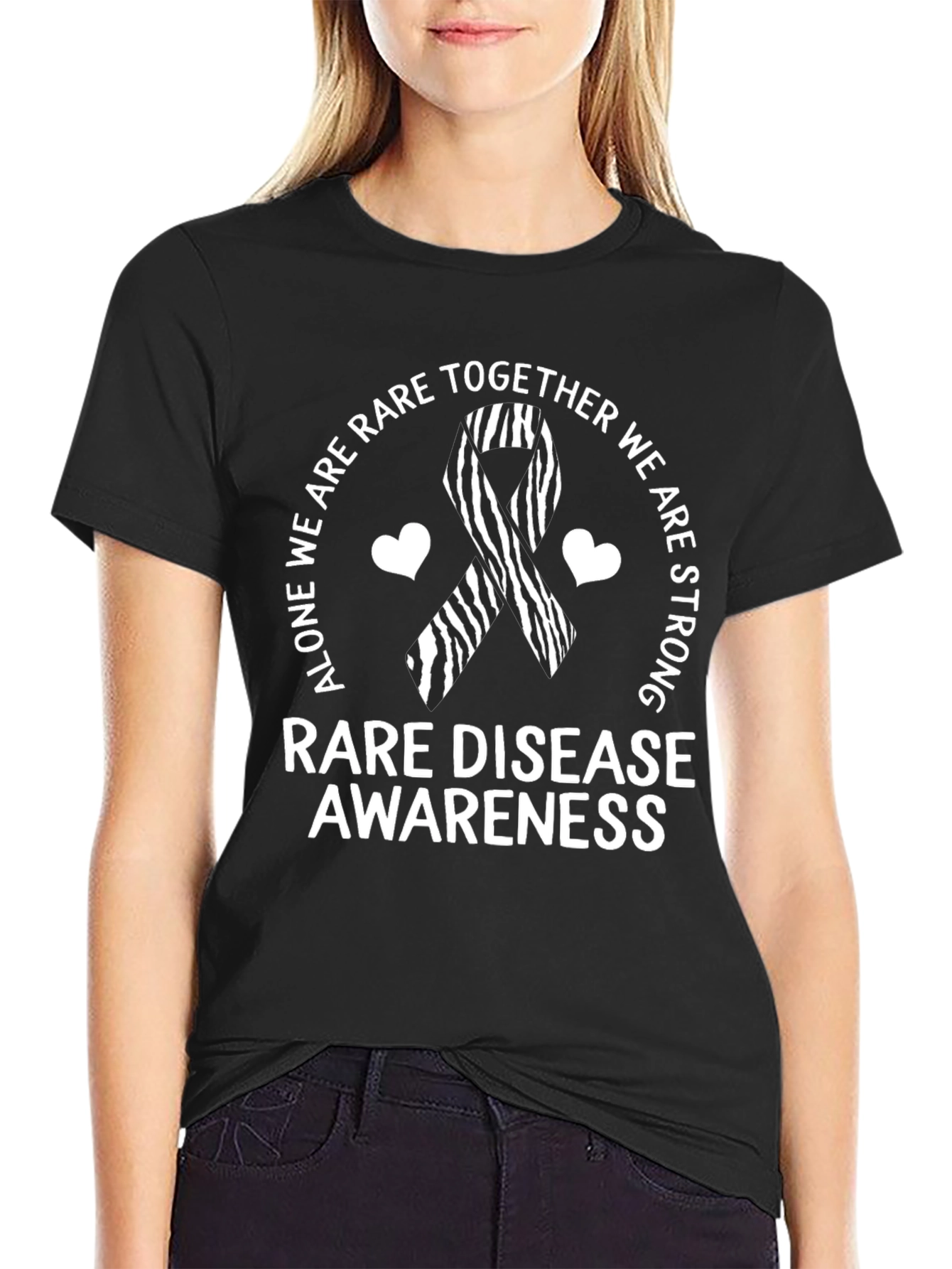 Rare Disease Awareness T-Shirt Zebra Ribbon