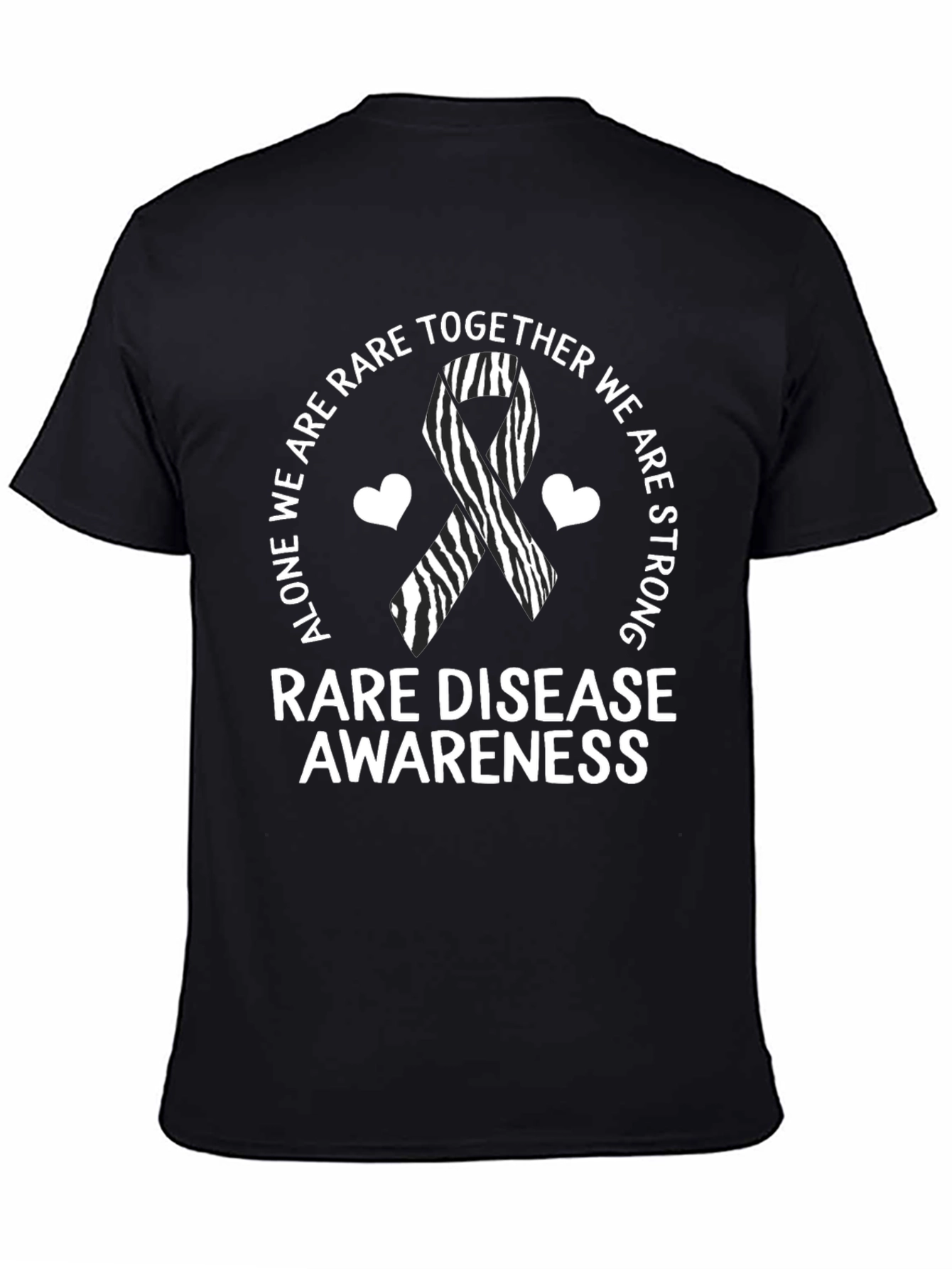 Rare Disease Awareness T-Shirt Zebra Ribbon