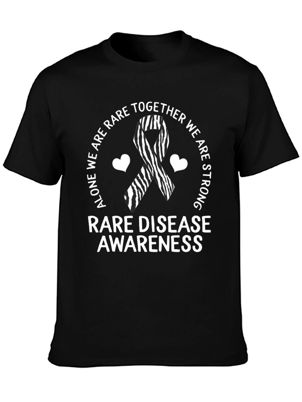 Rare Disease Awareness T-Shirt Zebra Ribbon