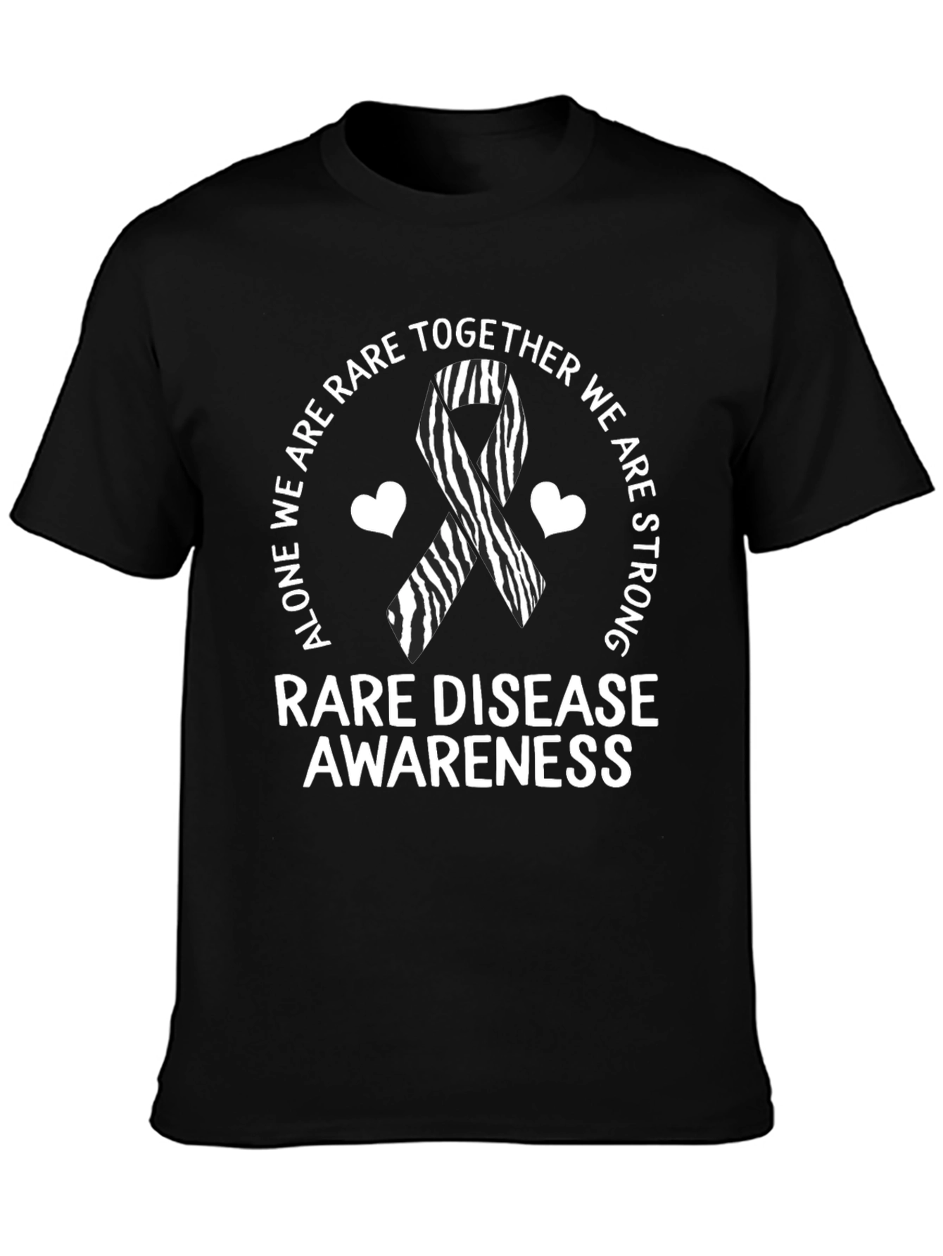 Rare Disease Awareness T-Shirt Zebra Ribbon