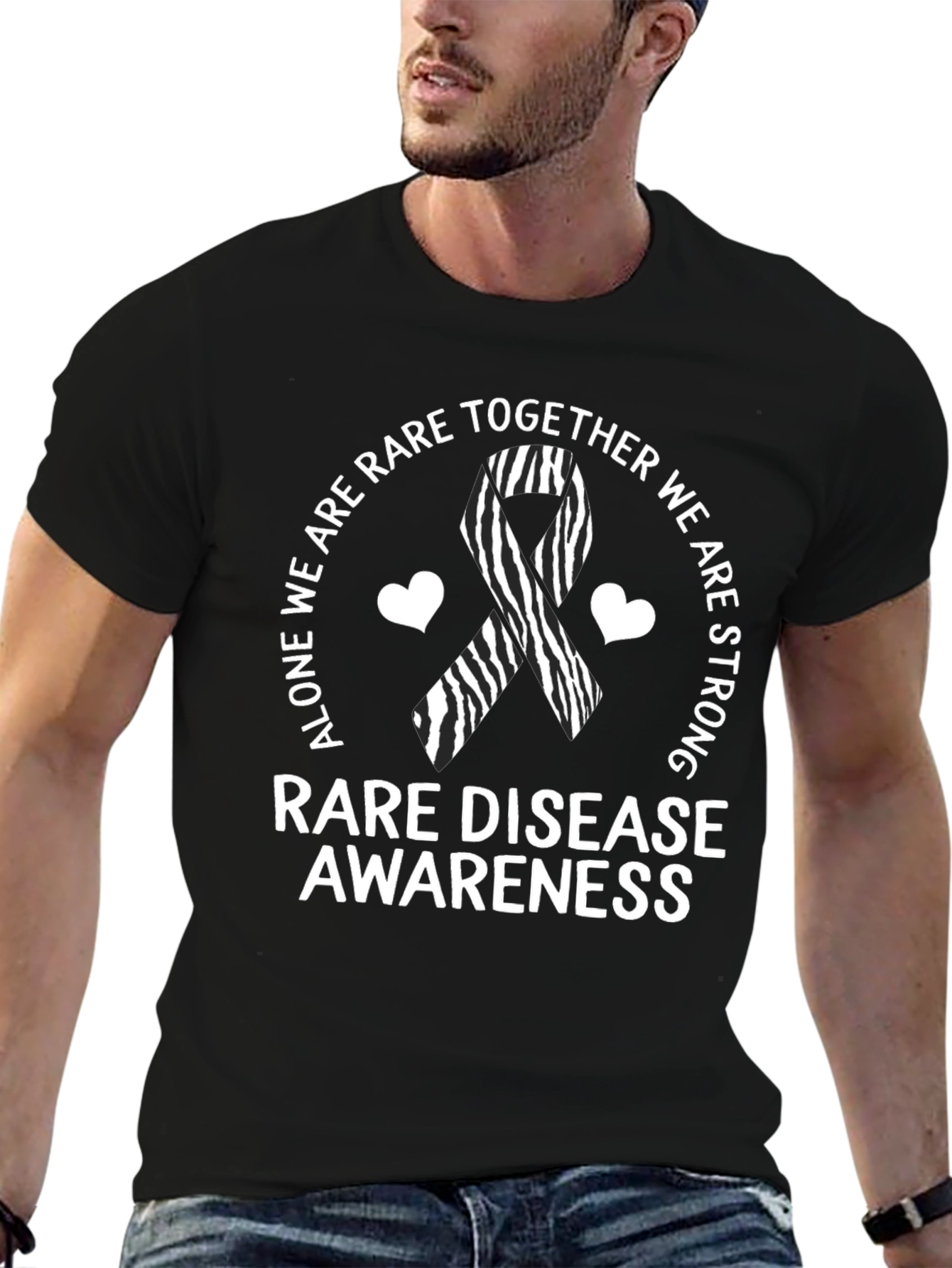 Rare Disease Awareness T-Shirt Zebra Ribbon