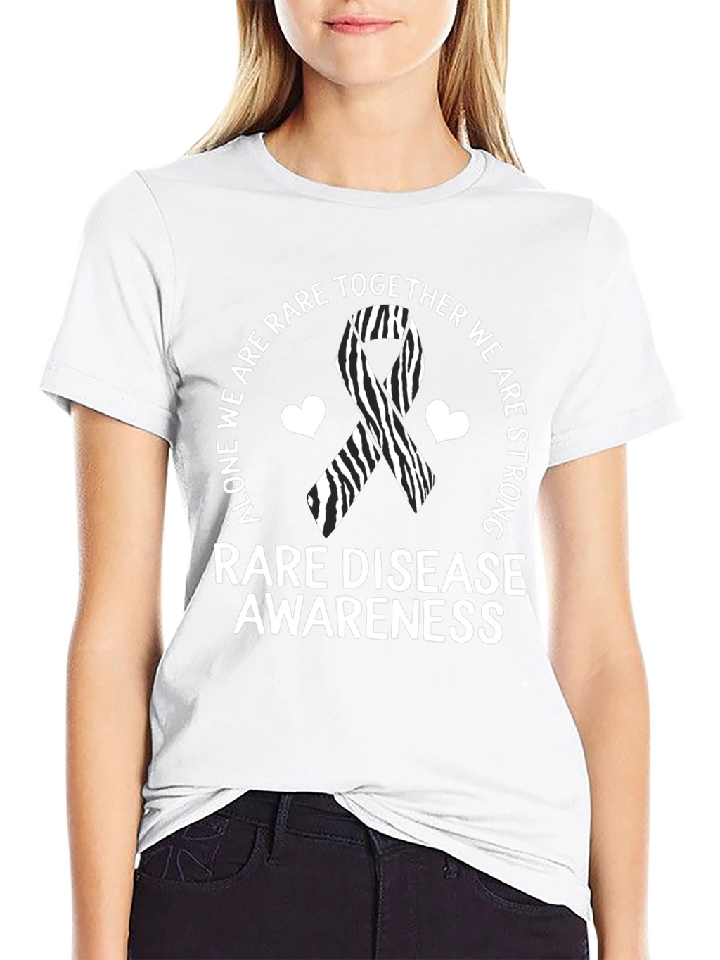 Rare Disease Awareness T-Shirt Zebra Ribbon