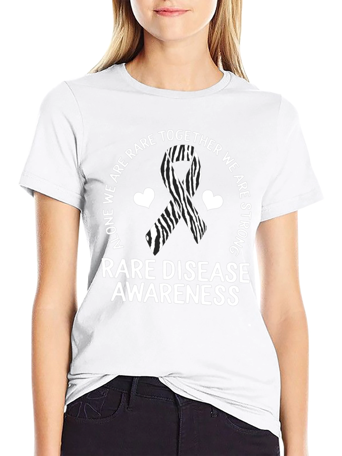 Rare Disease Awareness T-Shirt Zebra Ribbon
