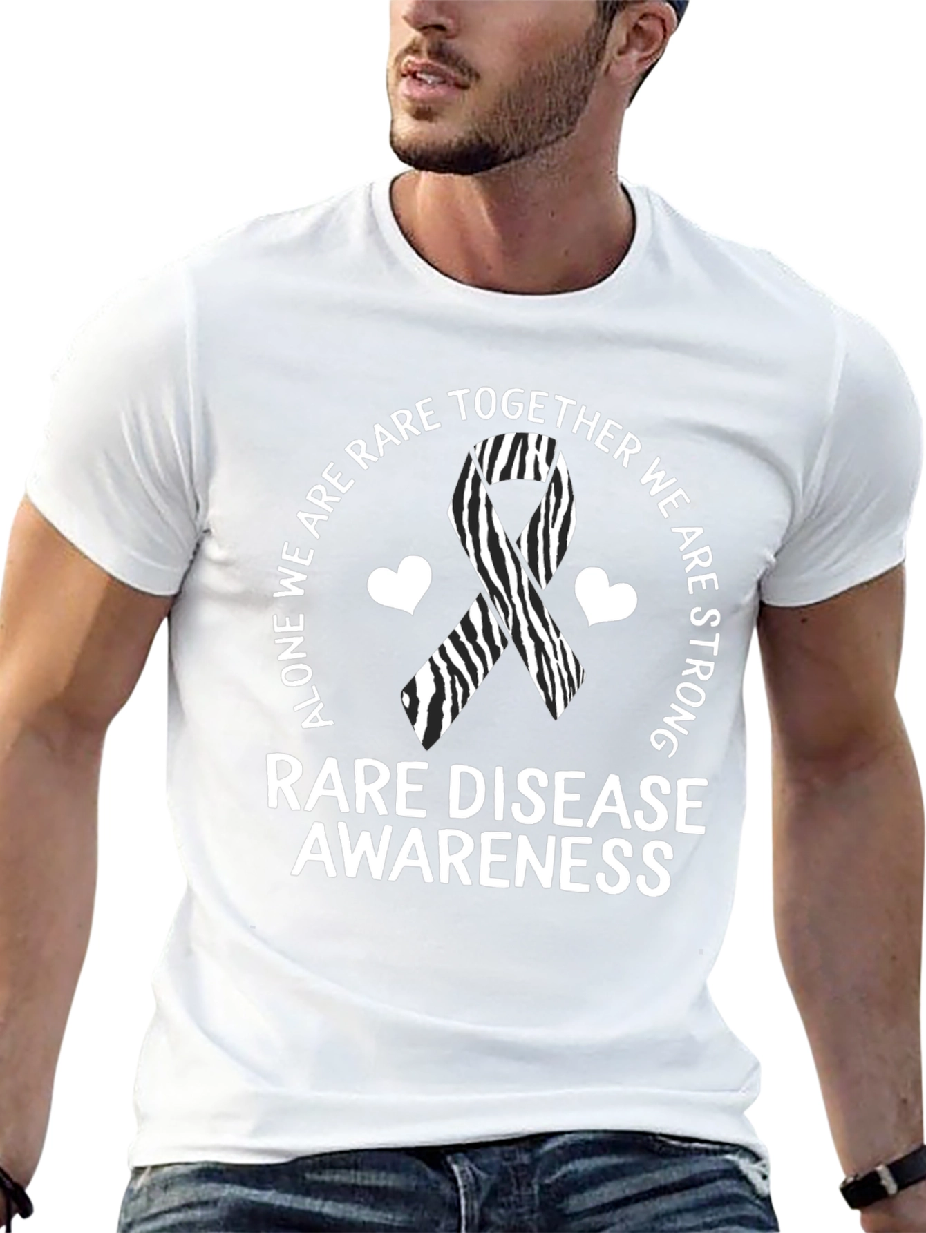 Rare Disease Awareness T-Shirt Zebra Ribbon