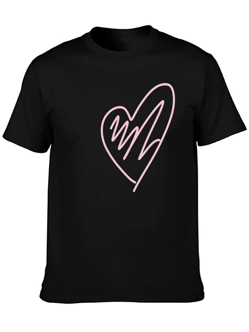 Heart Scribble Graphic T-Shirt - Black