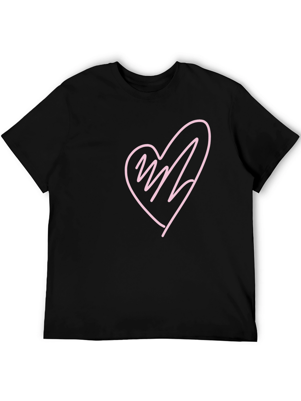 Heart Scribble Graphic T-Shirt - Black