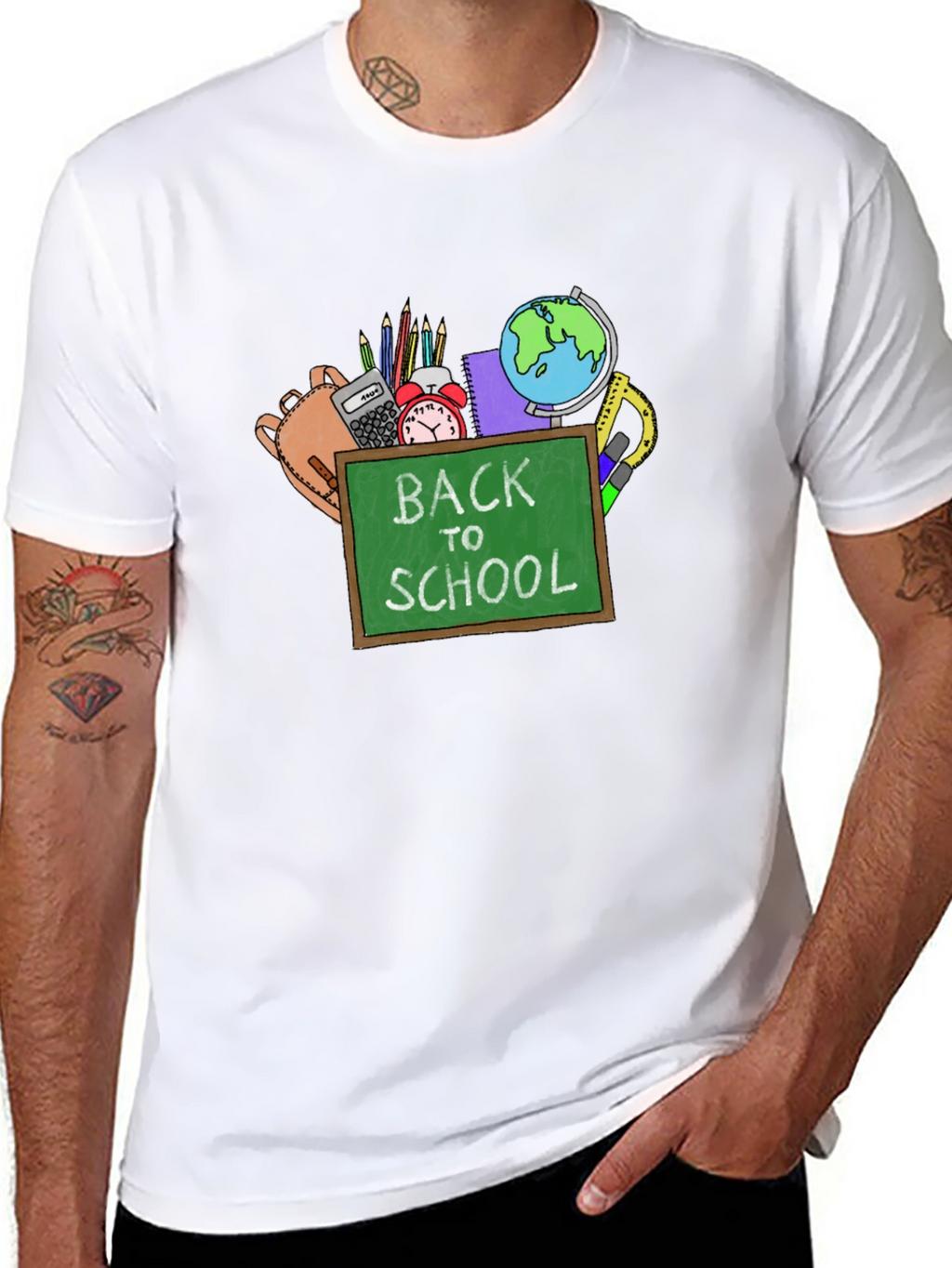 Back to School Graphic Tee - Black Cotton T-Shirt