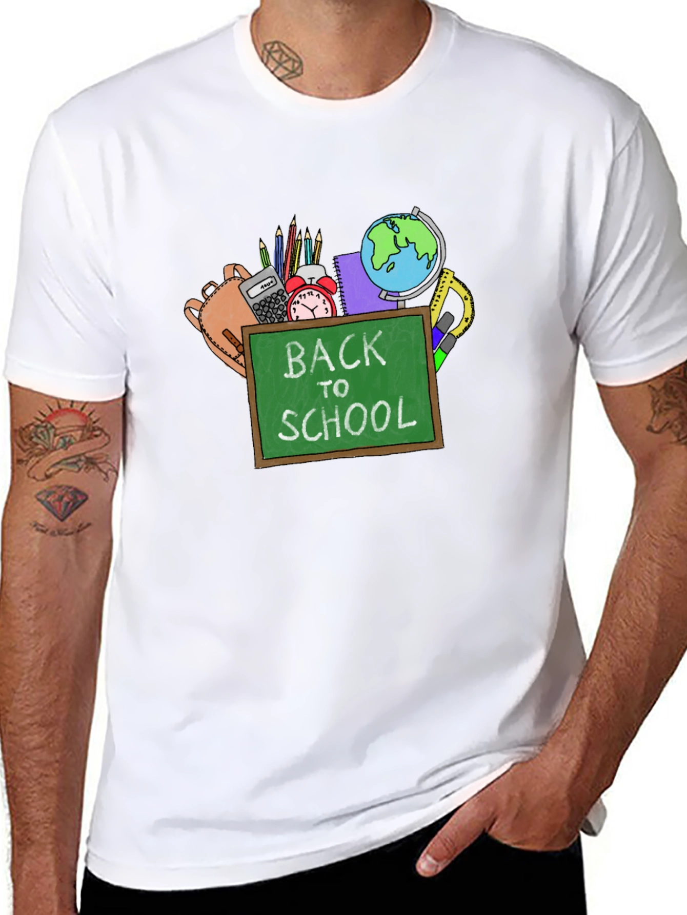 Back to School Graphic Tee - Black Cotton T-Shirt