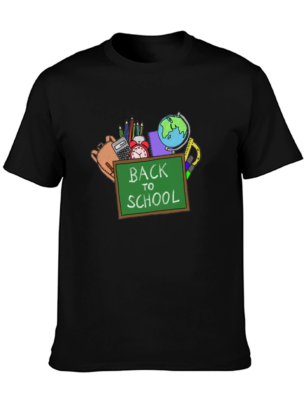 Back to School Graphic Tee - Black Cotton T-Shirt