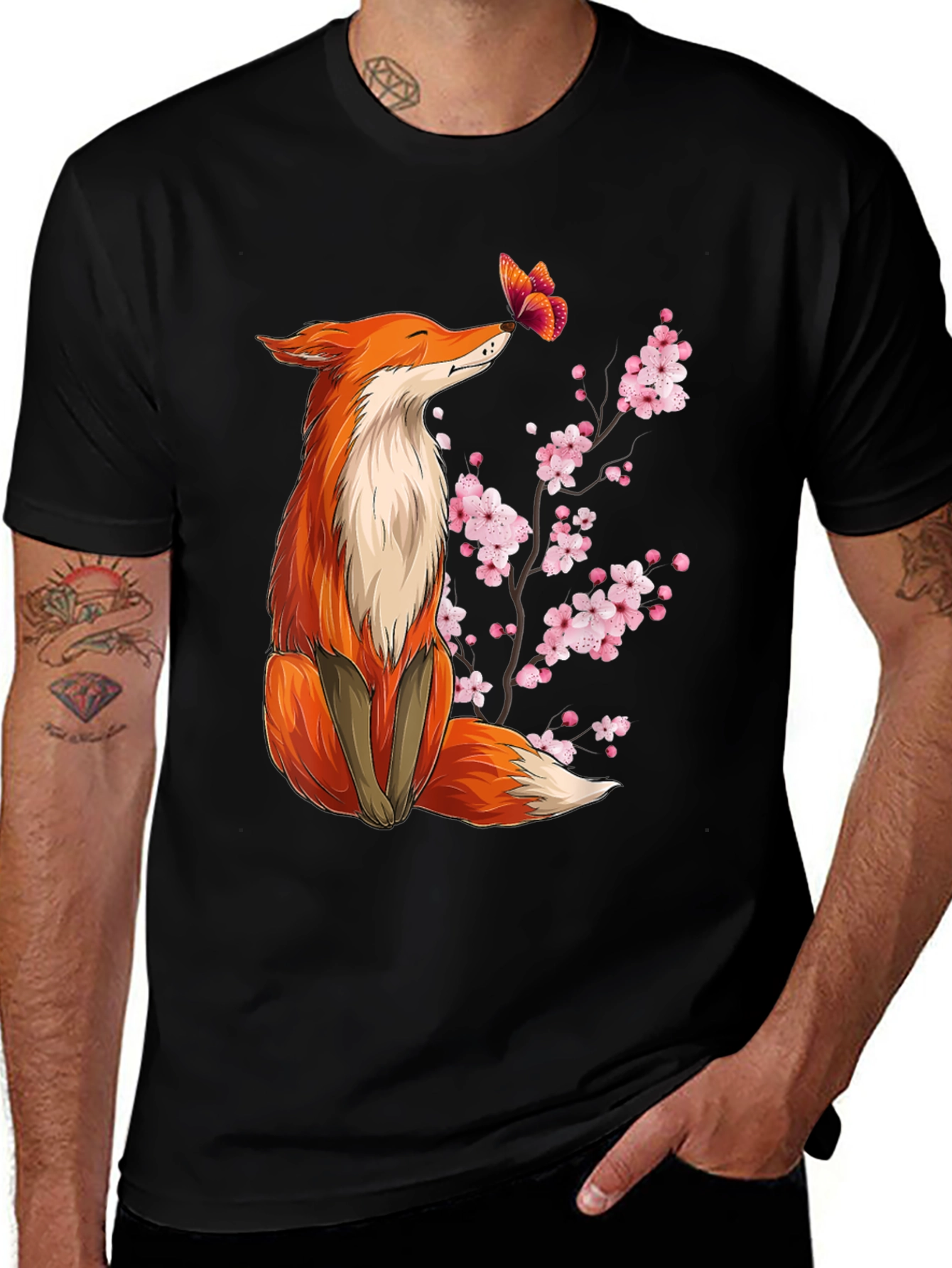 Fox & Butterfly Graphic Tee