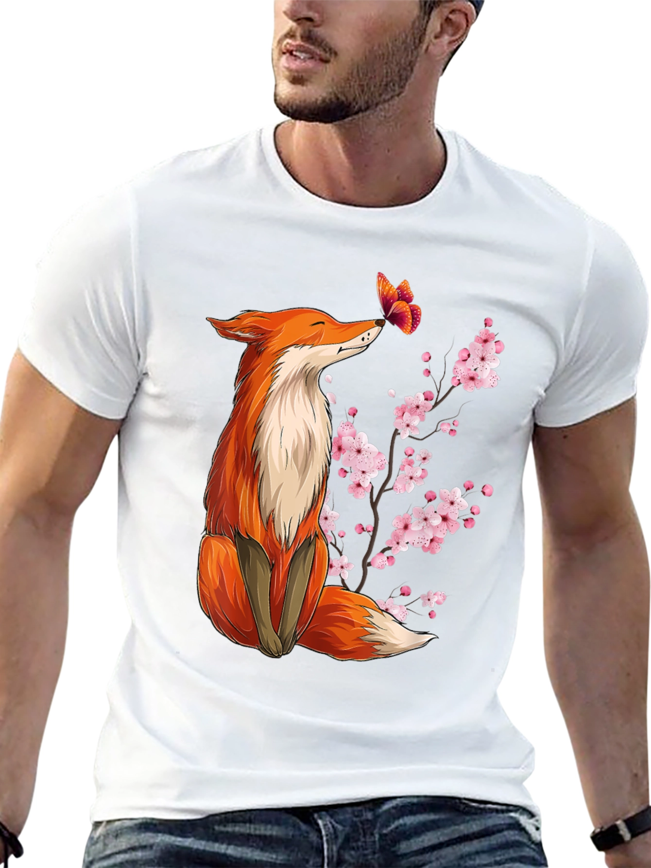 Fox & Butterfly Graphic Tee