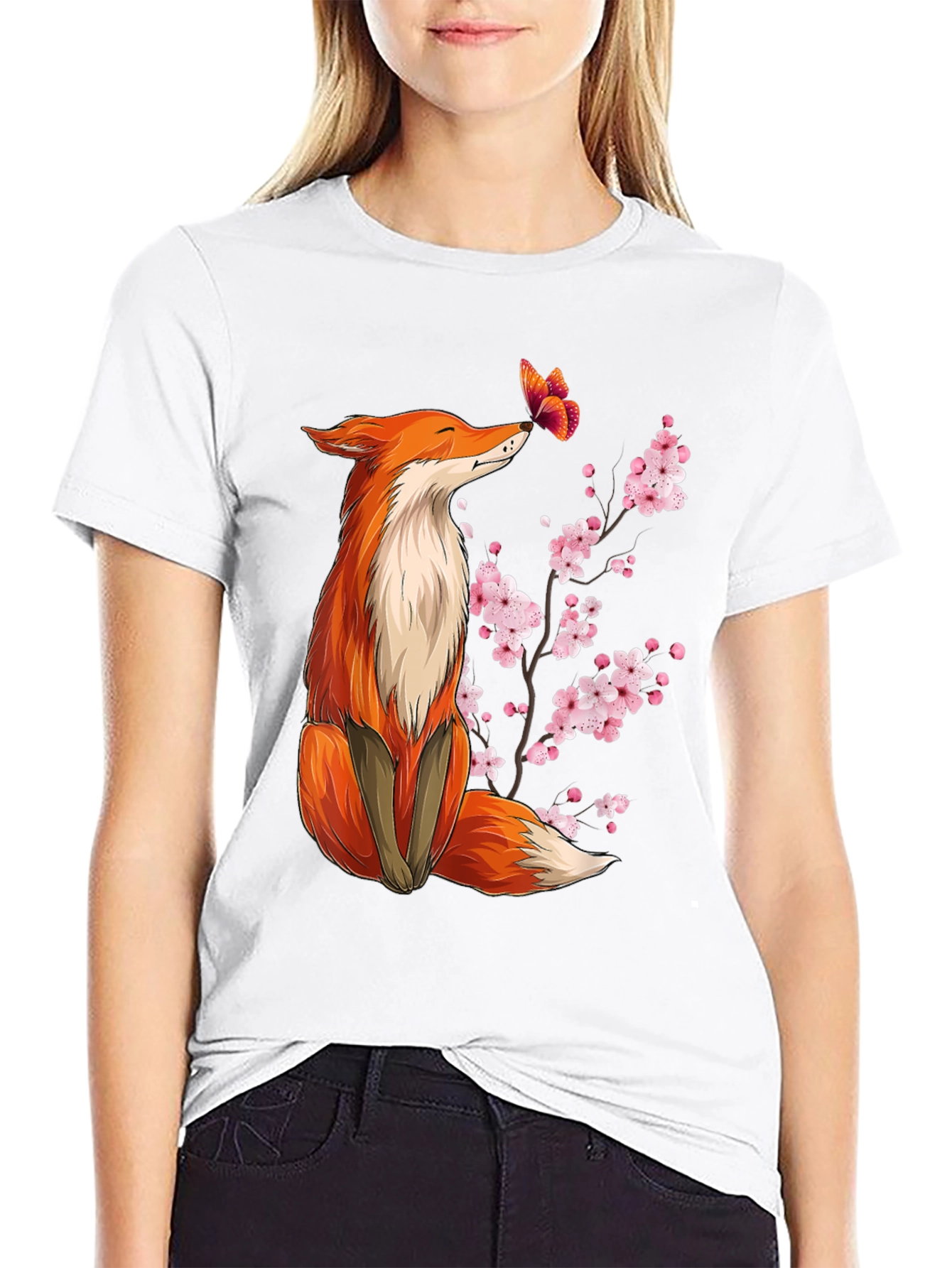 Fox & Butterfly Graphic Tee