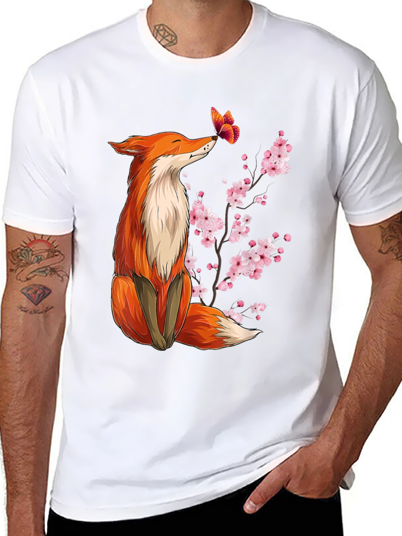 Fox & Butterfly Graphic Tee