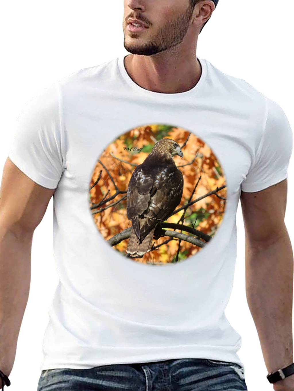 Hawk on Branch Graphic Tee