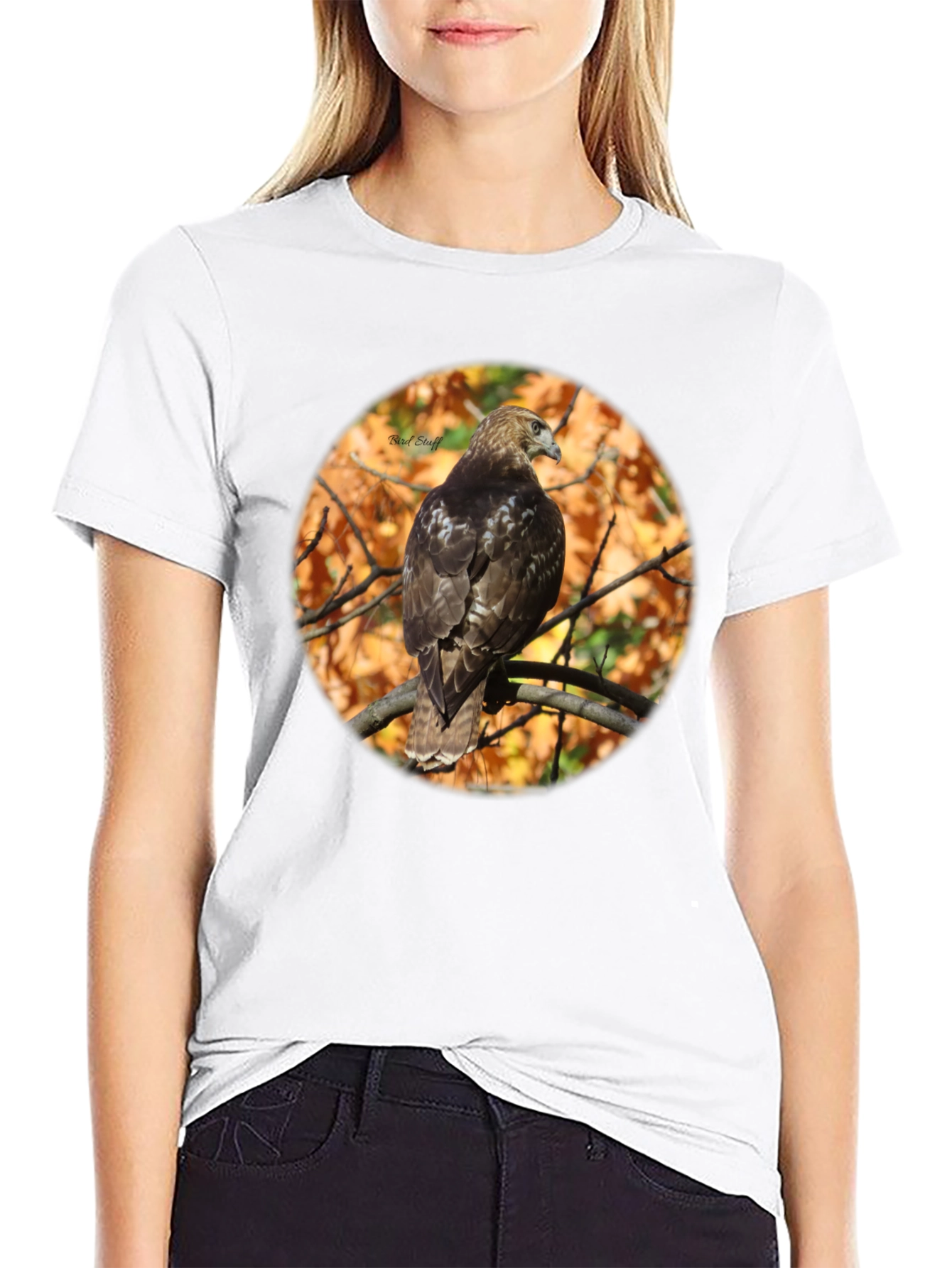 Hawk on Branch Graphic Tee