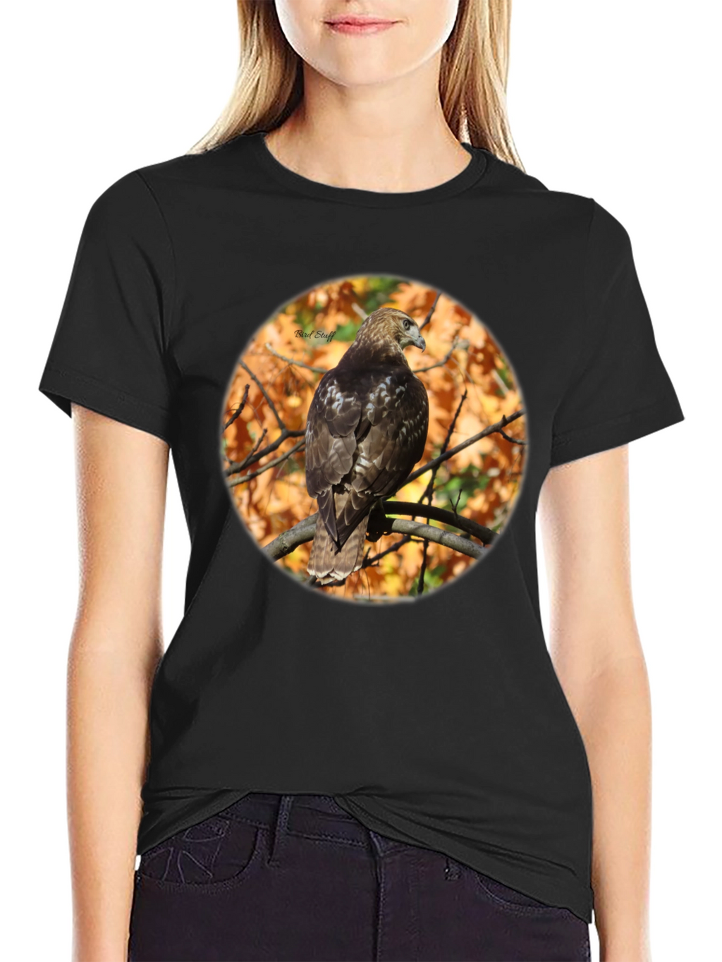 Hawk on Branch Graphic Tee