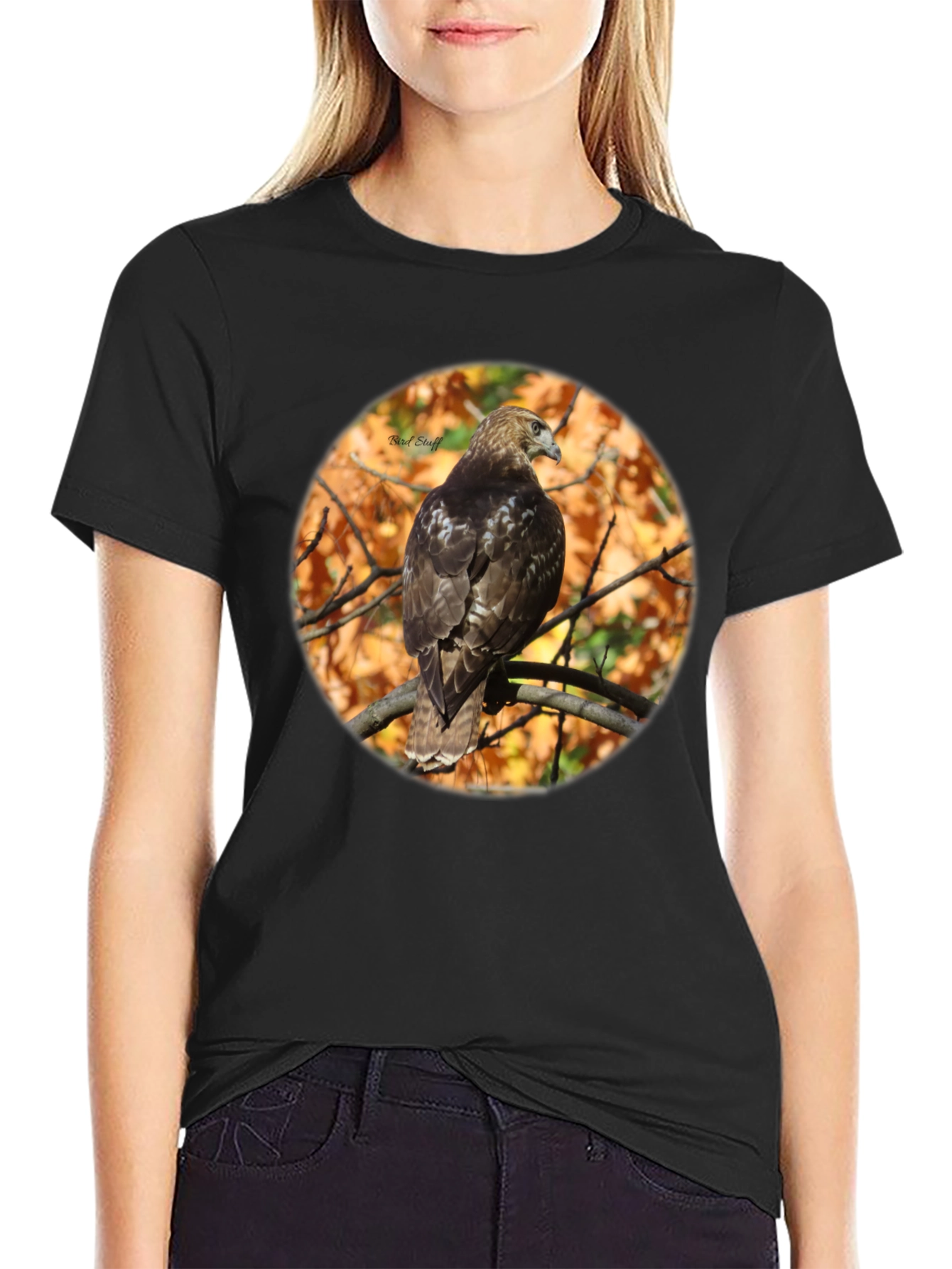 Hawk on Branch Graphic Tee