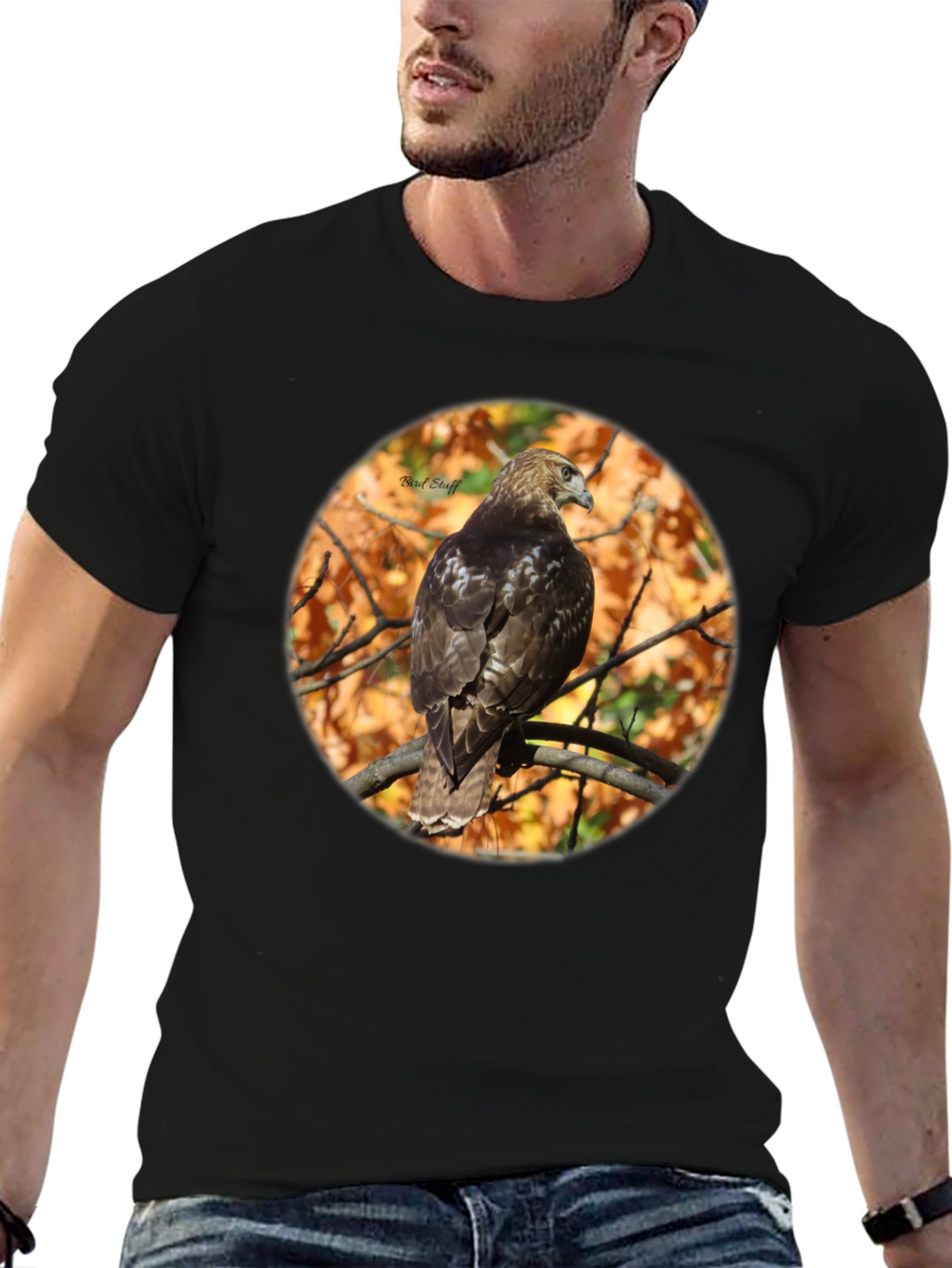 Hawk on Branch Graphic Tee