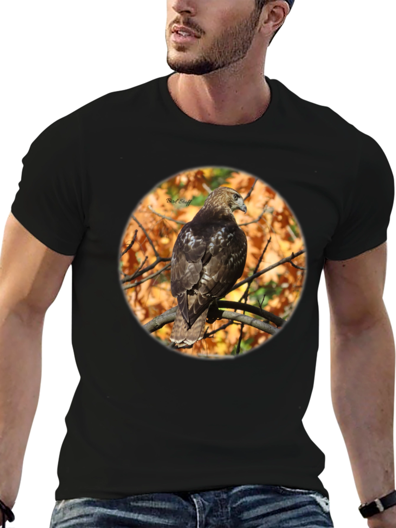 Hawk on Branch Graphic Tee