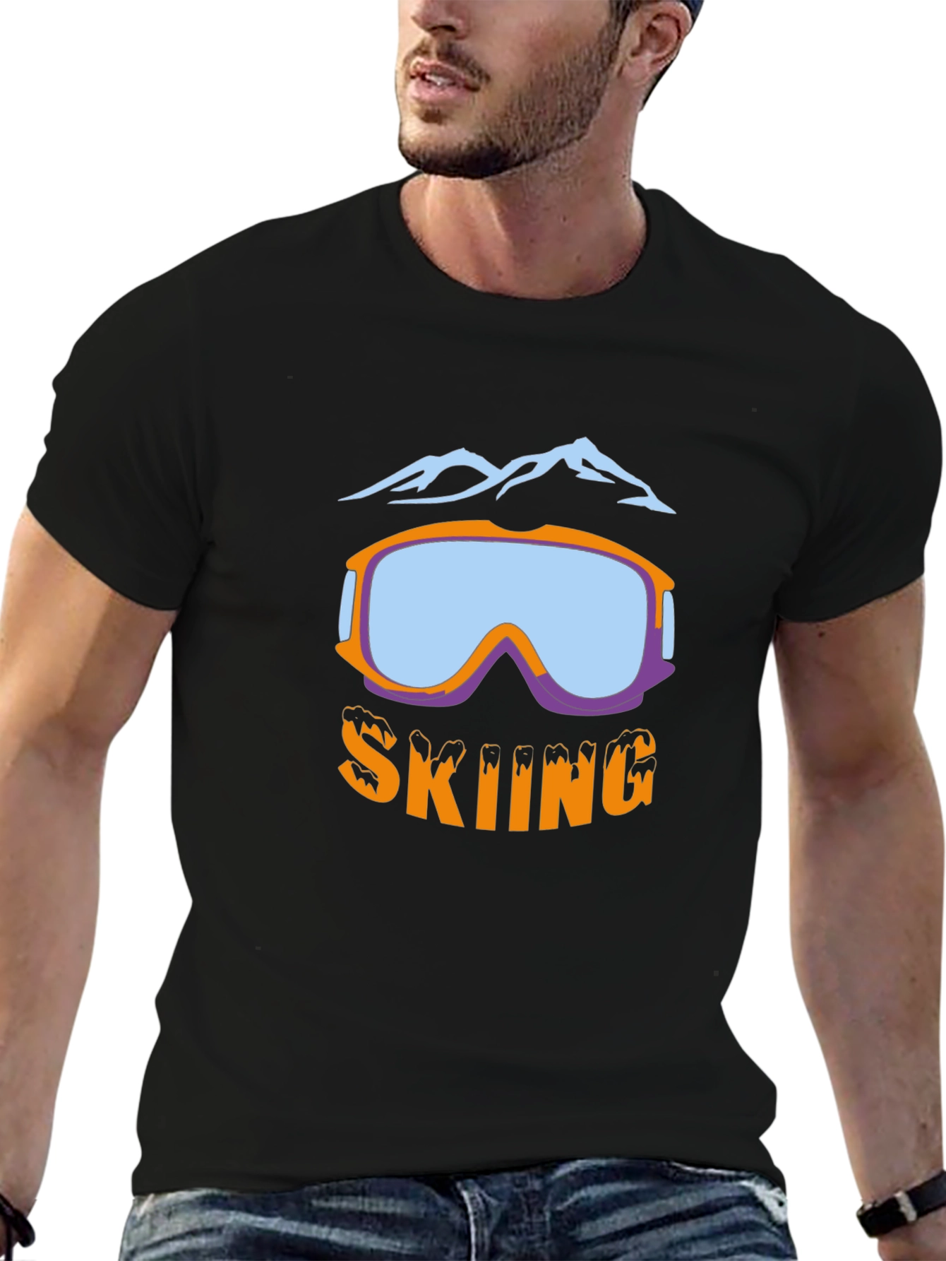 Skiing Graphic T-Shirt - Stylish Winter Sport Apparel