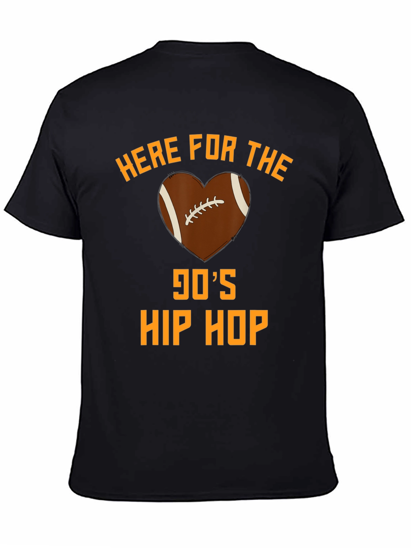 90s Hip Hop Football Heart T-Shirt