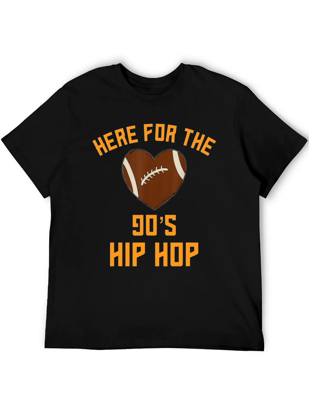 90s Hip Hop Football Heart T-Shirt