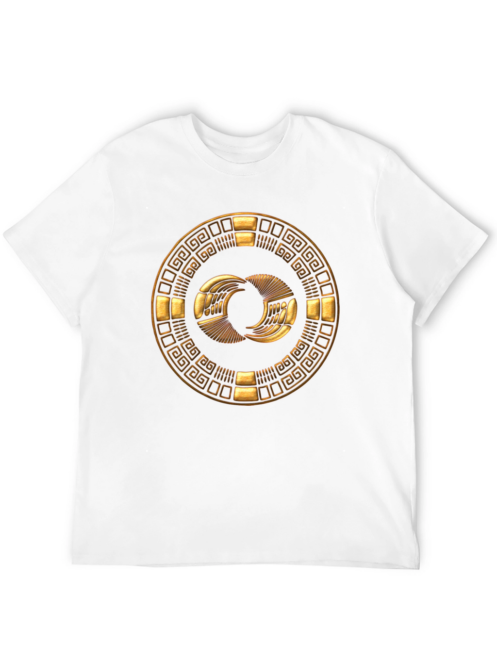 Golden Aztec Symbol Black T-Shirt