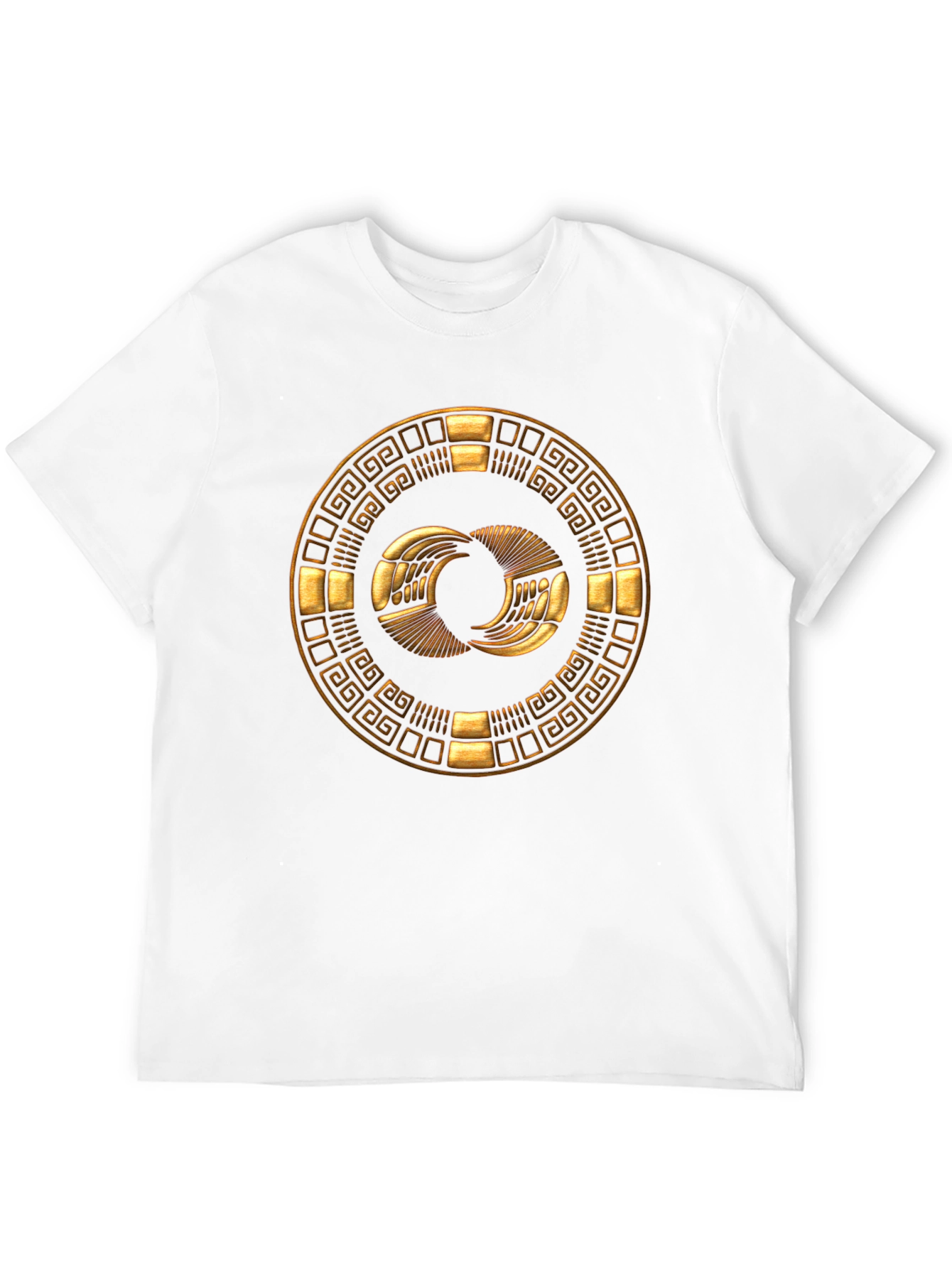 Golden Aztec Symbol Black T-Shirt