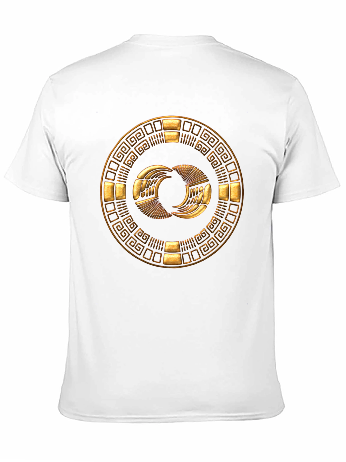 Golden Aztec Symbol Black T-Shirt