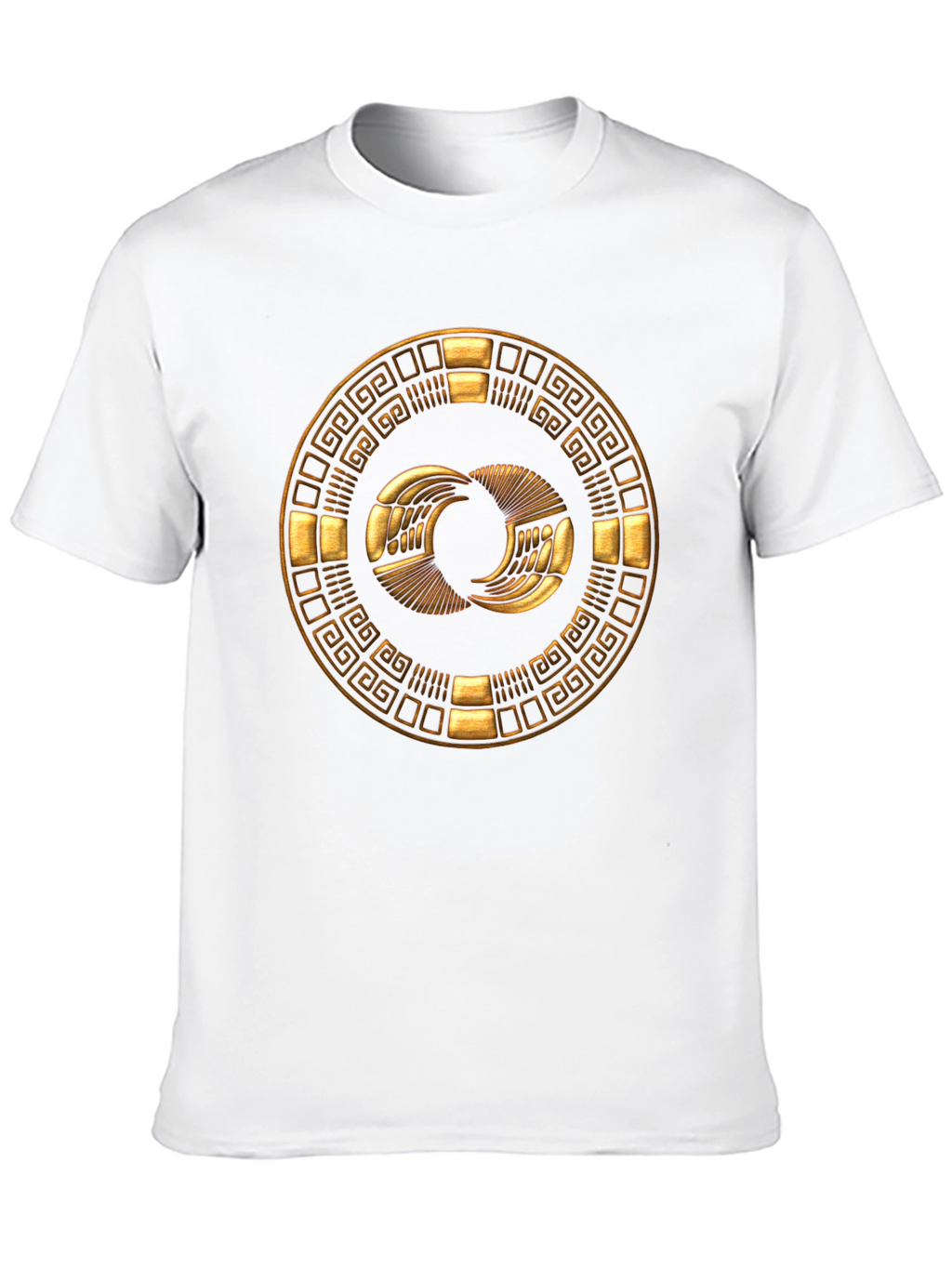 Golden Aztec Symbol Black T-Shirt