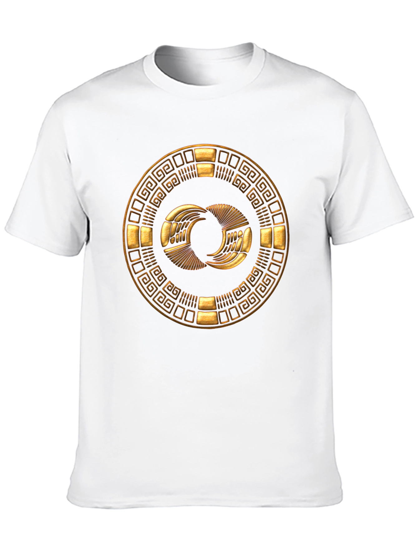 Golden Aztec Symbol Black T-Shirt
