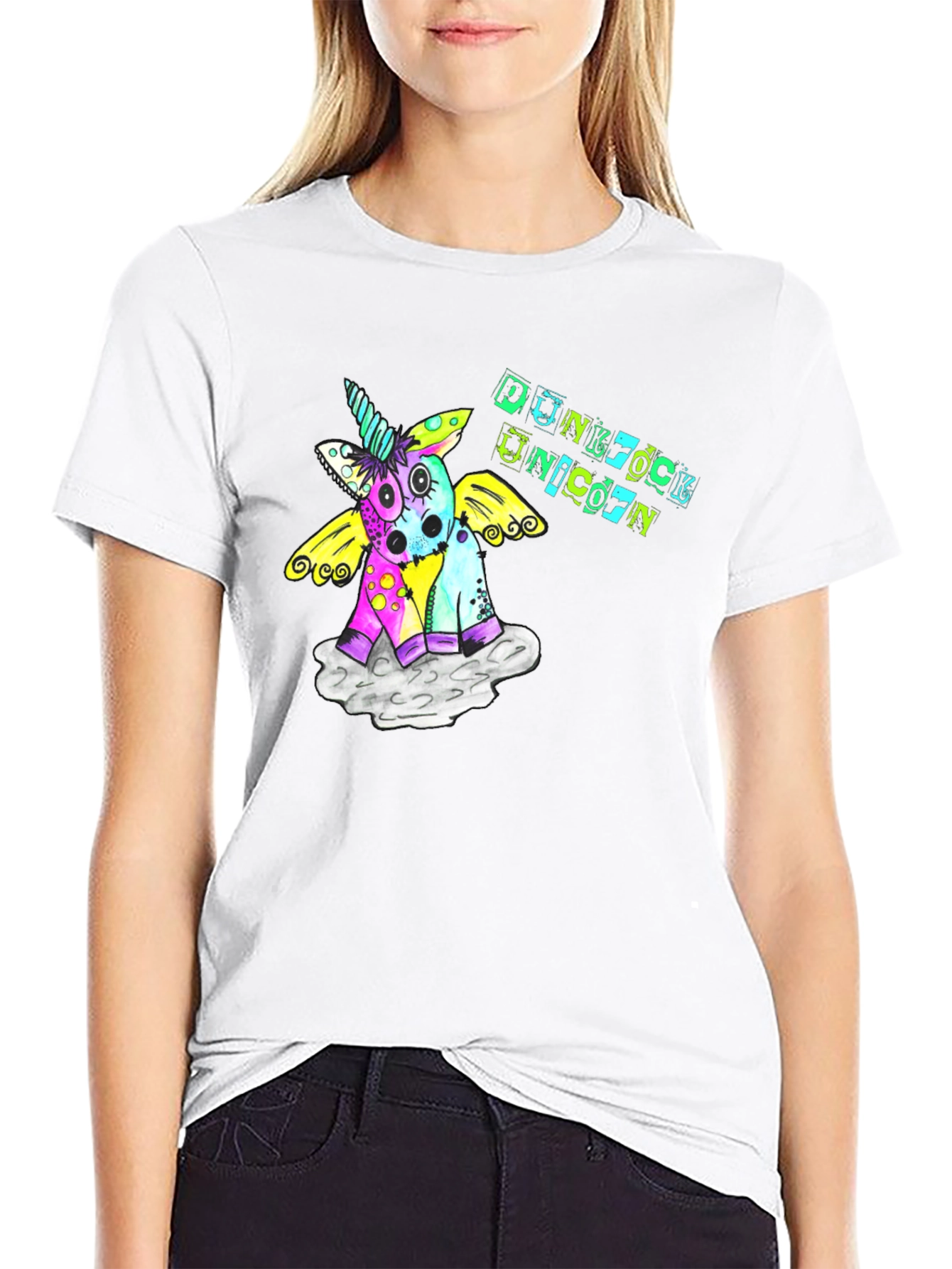Punk Rock Unicorn Black T-Shirt