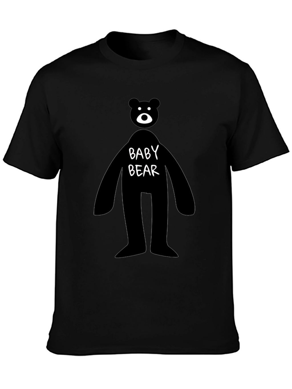 Baby Bear Graphic Tee - Mens Black Cotton T-Shirt
