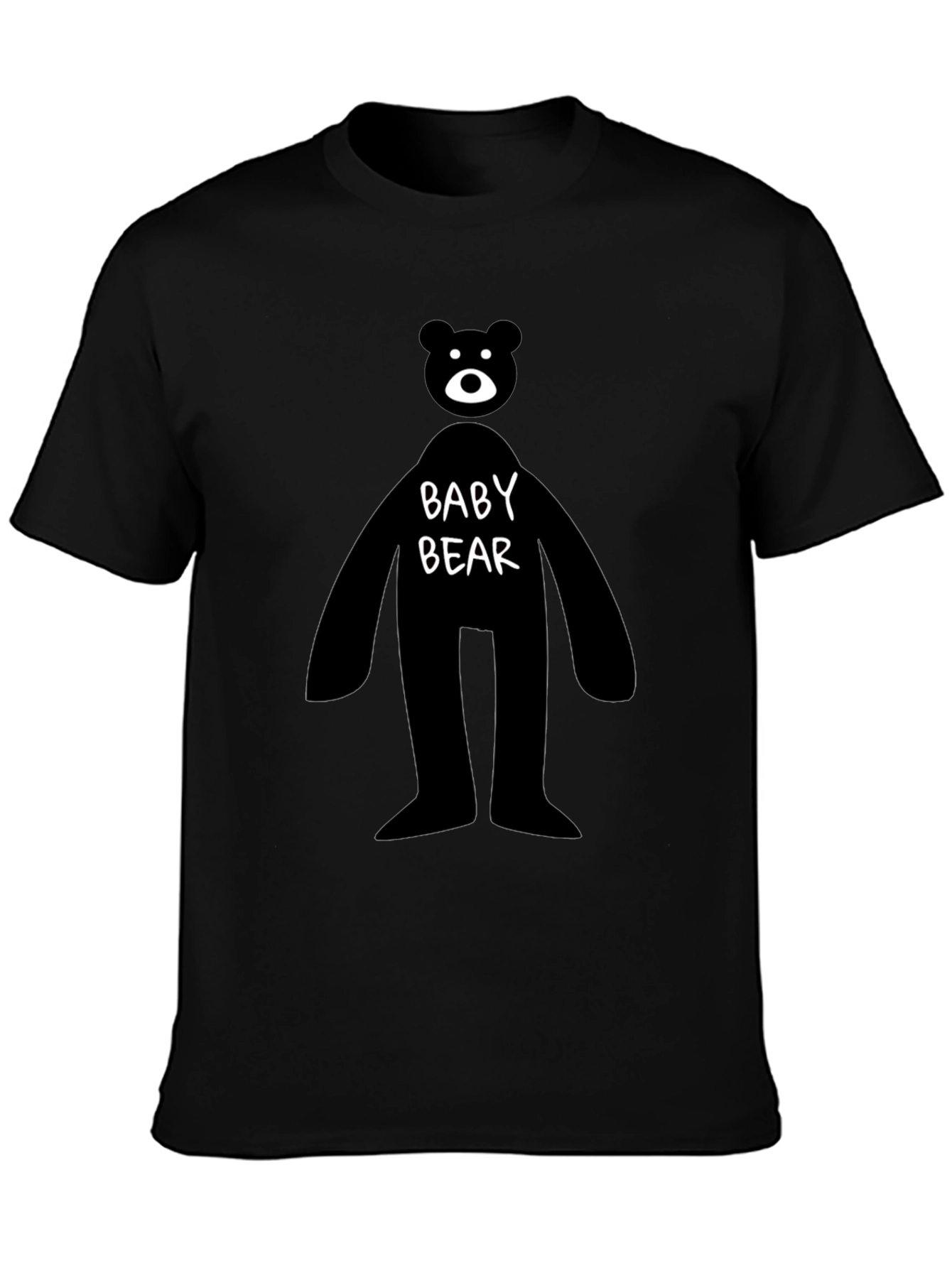 Baby Bear Graphic Tee - Mens Black Cotton T-Shirt