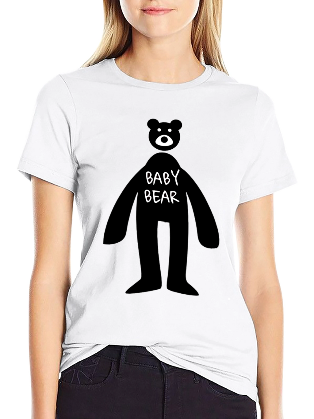 Baby Bear Graphic Tee - Mens Black Cotton T-Shirt