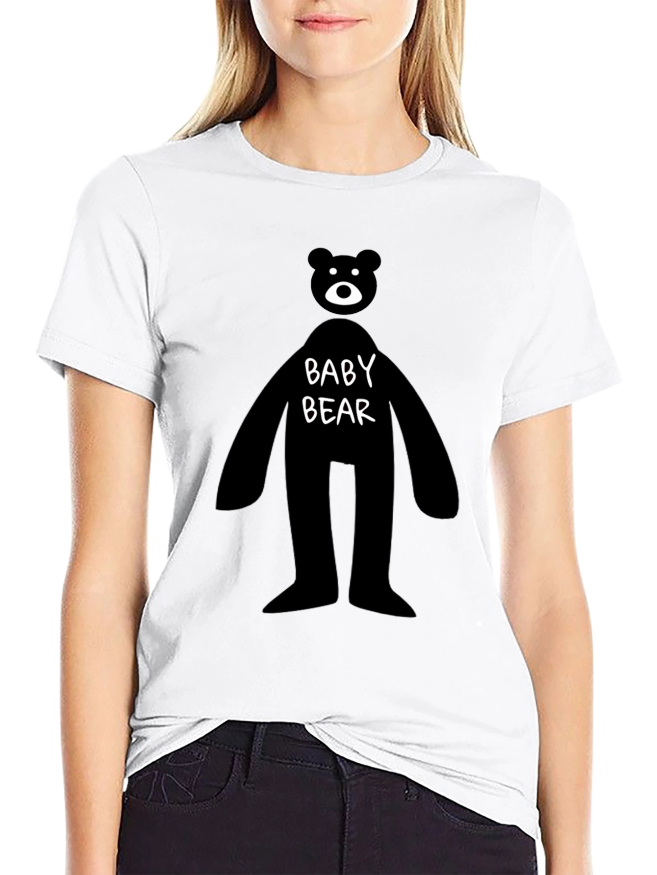 Baby Bear Graphic Tee - Mens Black Cotton T-Shirt
