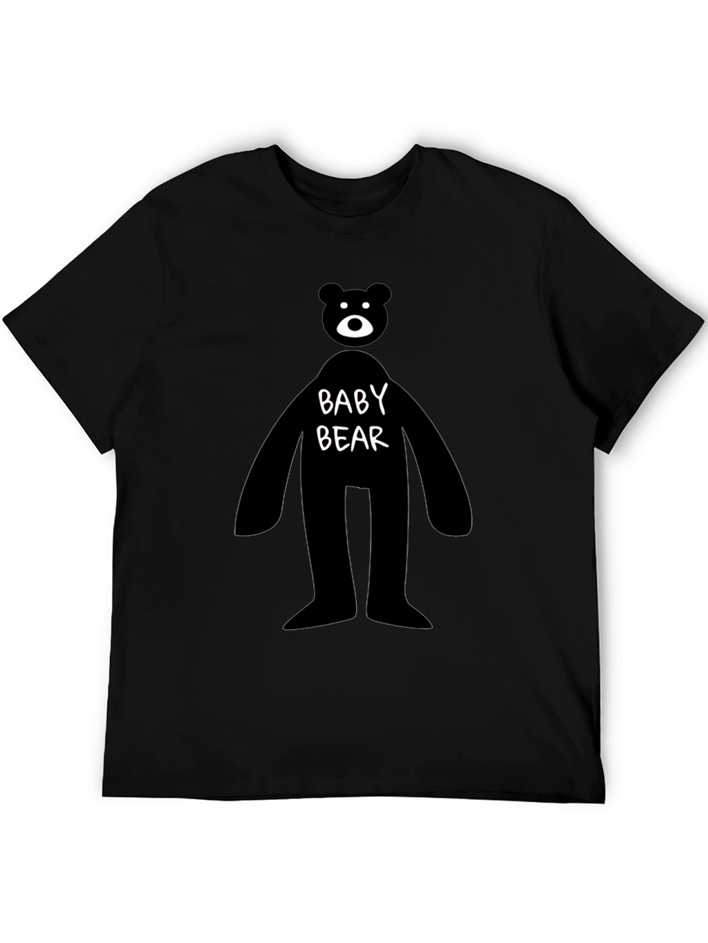 Baby Bear Graphic Tee - Mens Black Cotton T-Shirt