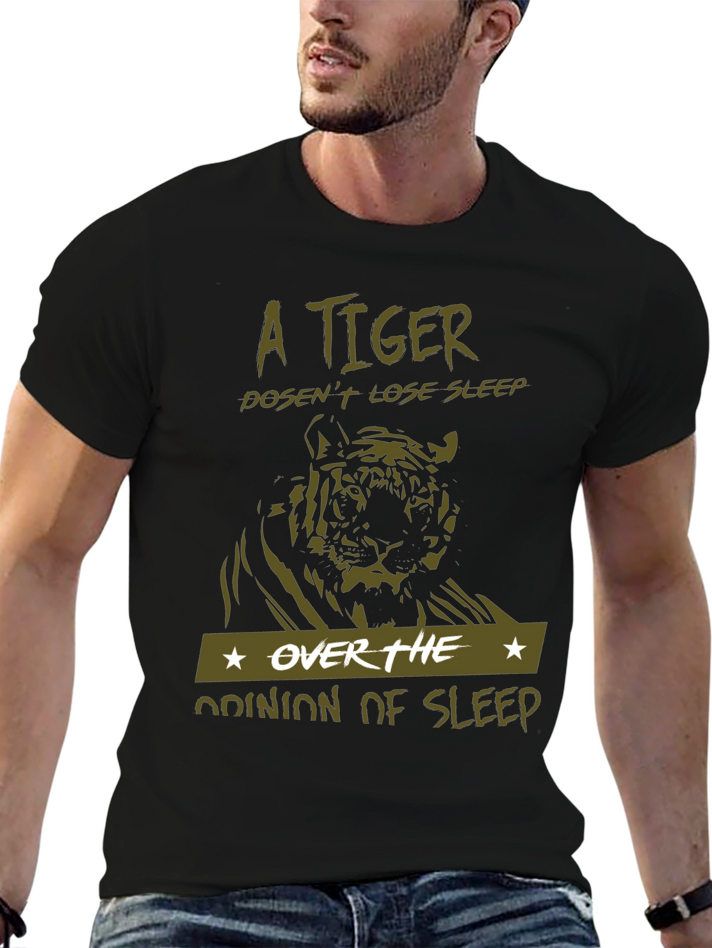 A Tiger Doesnt Lose Sleep Black T-Shirt